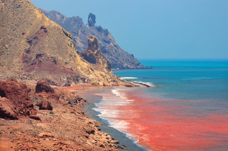 Coast of Hormuz Island in Iran